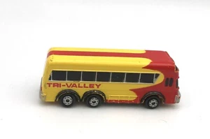 Vintage Micro Machines Galoob 1989 TOURING BUS Tri-Valley Red/Yellow Tour - Picture 1 of 6