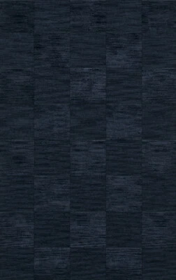 Blue Transitional Hand Hooked Checkered Squares Grid Area Rug Checked DV15 - Image 1 of 2