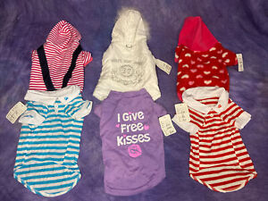 NEW! Dog Clothes / Costume Lot Of 6. Size LARGE. Includes Two FREE Dog Bowls