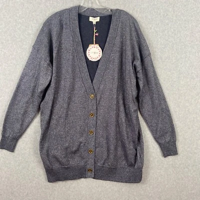 Cárdigan Umgee para mujer pequeño mediano gris plata brillo suéter Foto 1 de 4