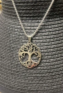 TREE OF LIFE SET Necklace 18" & ring size 7.5 stainless steels - Picture 1 of 3