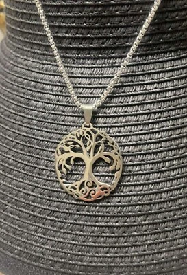 CONJUNTO ÁRVORE DA VIDA colar 18" e anel tamanho 7,5 aços inoxidáveis - Imagem 1 de 3