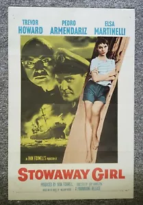 Póster de una hoja Stowaway Girl Manuela 1957 Trevor Howard Pleasence Hamilton GGA - Imagen 1 de 1