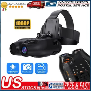 Night Vision Goggles Head Mount IR 850nm Hunting Binoculars HD Digital Video PVR - Picture 1 of 24