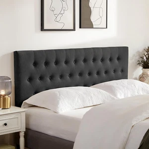 Tufted Upholstered Headboard Queen Size, Solid Wood Head Board with Durable Meta - Picture 1 of 7