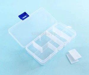 10 Grid Slot Compartment Plastic Adjustable Storage Box Jewellery Tool Container - Picture 1 of 2