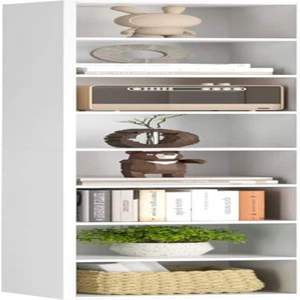 8-Tier Media Tower Rack, 11.6 X 9.3 X 70.9 Inches CD DVD Slim Storage Cabinet wi - Picture 1 of 7
