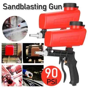 2x Portable Handheld Sand Blaster 1/4in Air Inlet 90Psi Gravity Sandblasting Gun - Picture 1 of 15