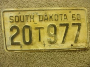 1960 SOUTH DAKOTA LICENSE PLATE VINTAGE '60 SD LICENSE SINGLE TRUCK PLATE       - Picture 1 of 3