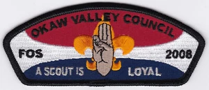CSP - OKAW VALLEY COUNCIL - SA-29 - 2008 FOS - A SCOUT IS LOYAL - SS BACK - Picture 1 of 1