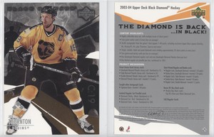 2003-04 Upper Deck Black Diamond Jumbo Promo Joe Thornton
