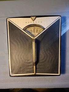 Detecto Stand-A-Way Black White Bathroom Scale Vintage MCM Midcentury RETRO Prop - Picture 1 of 7