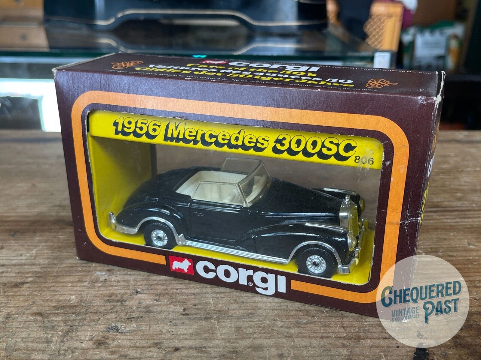 Corgi 806 Cars of the 50's 1956 Mercedes 300 SC in light blue with roof  down | eBay