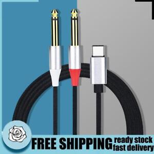 USB C To 6.35mm Cable Y Splitter for Tablet Laptop Phone Amplifier