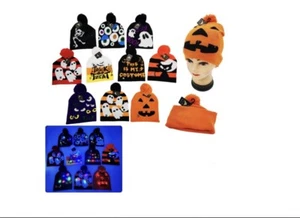 Halloween Iluminado Fantasma Gorro / Pom Pom Sombrero Nuevo Jack O Linterna - Imagen 1 de 11