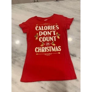 NWOT Holiday Time Womens Red Christmas Graphic Tee Shirt Small - Picture 1 of 2