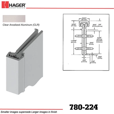 HAGER HOT!HOT!HOT! Roton 780-224-CLR-95 Continuous Hinge Clear Anodized - Free Ship!