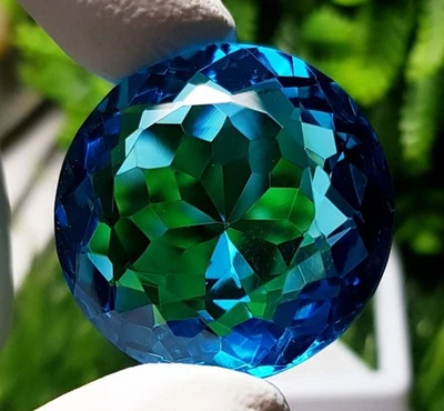 Round Cut Blue Aquamarine A One Jewelry Glowing Healing Cut!!!! 28x28x14mm 68CT - Image 1 of 4