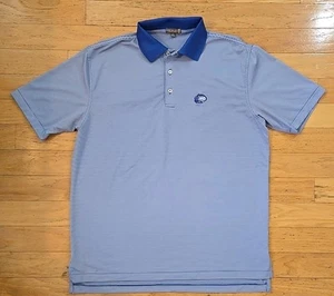 Peter Millar Mens Size L Blue / White Striped Gators Creek Summer Comfort - Picture 1 of 9