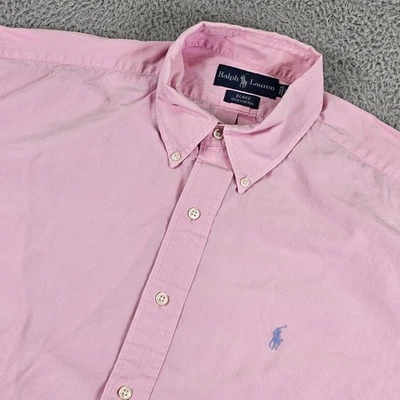 Ralph Lauren Shirt Mens Large Pink Blake Button Down Short Sleeve Oxford Pony - Image 1 of 4