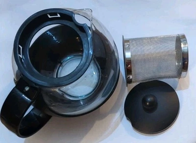 Tetera personal Primula Half Moon con infusor extraíble, onza de té de vidrio, negra  Foto 1 de 4