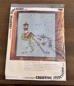 Crewel Creative Stitchery 1974 Hafenszene 738B Vintage komplett - Bild 1 von 2