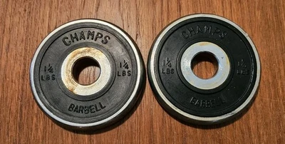 Vintage Champs Barbell 1.25lb Standard Weight Plates Chrome Rubber 1" - Image 1 of 4