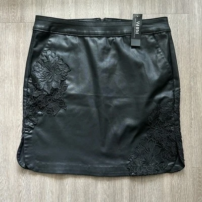 Falda Lápiz Casa Blanca Mercado Negro Mujer Talla 6 Denim Recubierta Encaje Floral Nueva con Etiquetas Foto 1 de 4