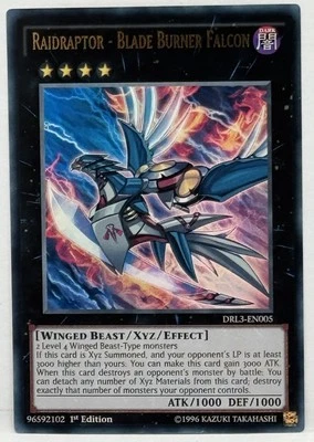 Yu-Gi-Oh! Raidraptor-Blade Burner Falcon DRL3-EN005 Dragons of Legend: Unleashed - Image 1 of 2
