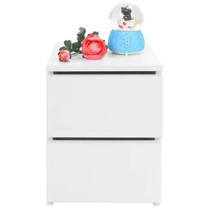 Mesita de noche moderna con 2 cajones elegante mesita de noche para dormitorio sala de estar - Imagen 1 de 12