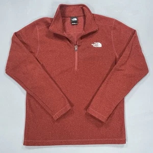 The North Face Mens 1/4 Zip Fleece Pullover Sz M Rust/Clay Lightweight Logo - Picture 1 of 8
