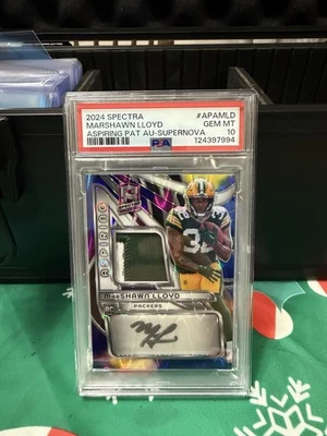 Panini Spectra 2024 - Aspirante a RPA Marshawn Lloyd Supernova/70 PSA gema Mt 10 Foto 1 de 2