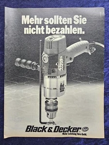 Black und Decker Bohrmaschine, originale Werbung aus 1978 - Picture 1 of 1