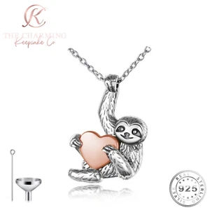 Collana Urna Ceneri Cremative Bradido Argento Sterling 925 & Oro Rosa - Auto-riempitiva - Foto 1 di 5
