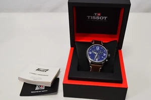 NEU Tissot Chrono XL Herrenuhr blau mit braunem Lederband T116.617.36.047.00 - Bild 1 von 8