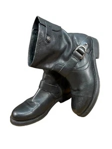 OLUKAI NAHUKU Short WOMEN’S Black Leather BIKER ANKLE BOOTS US 8 EU 38 - Picture 1 of 12