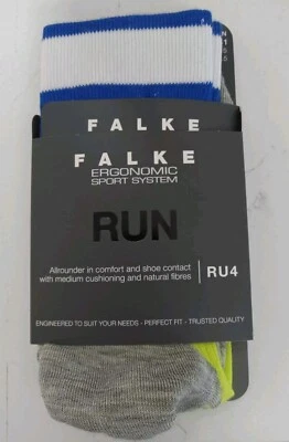 Falke RU4 Endurance Mens Running Socks NWT Blue/Grey/Yellow UK 5.5-7.5 EU 39-41! - image 1 of 2