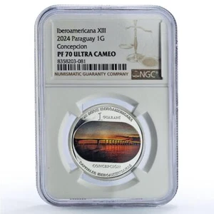 Paraguay 1 guarani Concepcion Capitals Ibero-American PF70 NGC silver coin 2024 - Picture 1 of 2