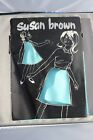 Vintage 1960s Susan Brown Turquoise Blue Skirt & Zip Fabric Kit 54 x 28" 48" Hip