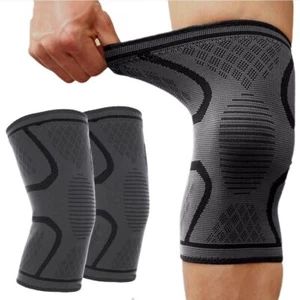 2 Knie Kompression Bandage Sleeve Unterstützung Sport Gelenkverletzung Schmerzlinderung Arthritis - Bild 1 von 12
