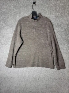 Polo Ralph Lauren Mens 1/4 Zip Mock Neck Long Sleeve Estate Rib Black L - Picture 1 of 12