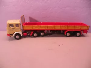 VINTAGE RABA DIESEL TRUCK TRAILER NO LOAD HUNGARY TIN PLASTIC METAL 1960's 70's - Picture 1 of 8