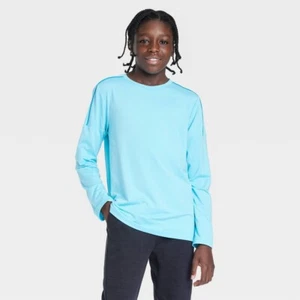Boys' Long Sleeve Soft Gym T-Shirt - All in Motion Light Blue XS 4/5 - Picture 1 of 1
