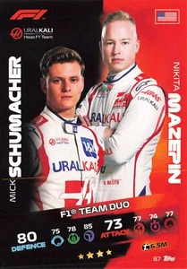 2021 Topps Turbo Attax Mick Schumacher Nikita Mazepin #87 - Picture 1 of 2