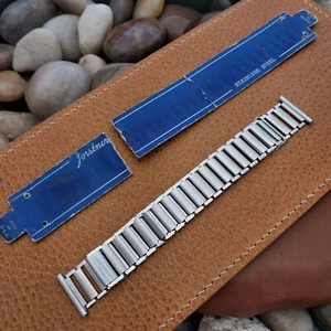 Correa de reloj Forstner Bonklip ancha tipo bambú militar años 40 sin usar nos vintage - Imagen 1 de 9
