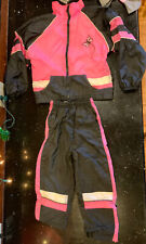 Angel Face Pink And Black Butterfly Windbreaker Suit Jacket Pants Outfit Retro