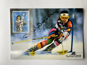 Autógrafo ANITA WACHTER-Esquí Alpino AUSTRIA-ORO Juegos Olímpicos 1988-firmado a mano-postal - Imagen 1 de 2