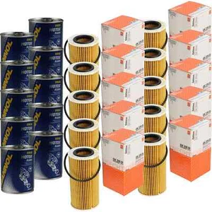 10x Originale Mahle / Knecht Filtro Olio Ox 370D + 10x Sct Motore Flush Lavaggio - Foto 1 di 6