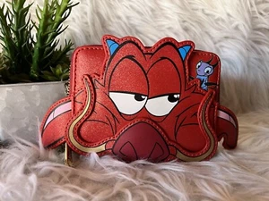 Loungefly Disney Mulan 25th Anniversary Mushu Glitter  Ziparound Wallet NEW - Picture 1 of 3