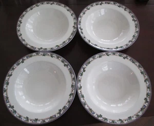 Set of 4 Christopher Stuart Springfest Rim Soup Bowls 8 1/4" diameter - Picture 1 of 7